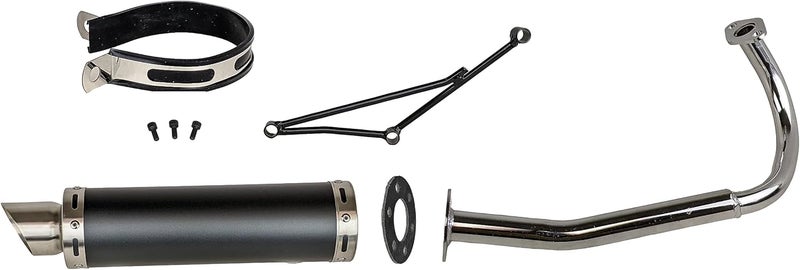 RedCap High Performance Exhaust System Muffler for GY6 50cc Scooter Moped TaoTao Jonway Kymco 139QMB (Black) - Image 3